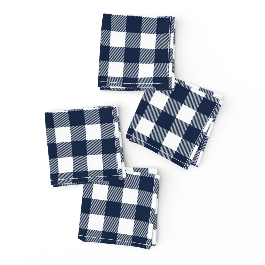 1" Navy check - plaid