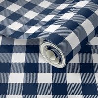 1" Navy check - plaid