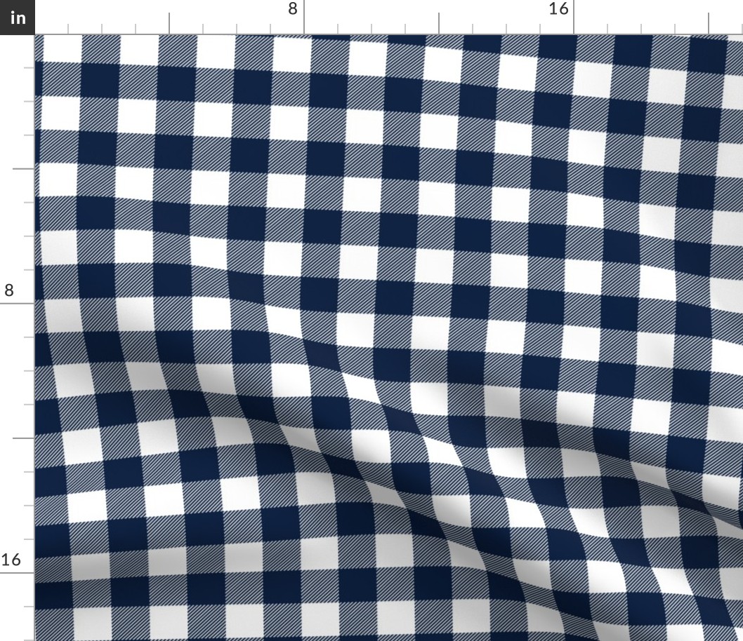 1" Navy check - plaid