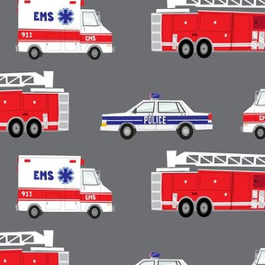 (large scale) first responders vehicles modified (grey) C18BS
