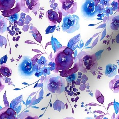 Watercolor violet roses