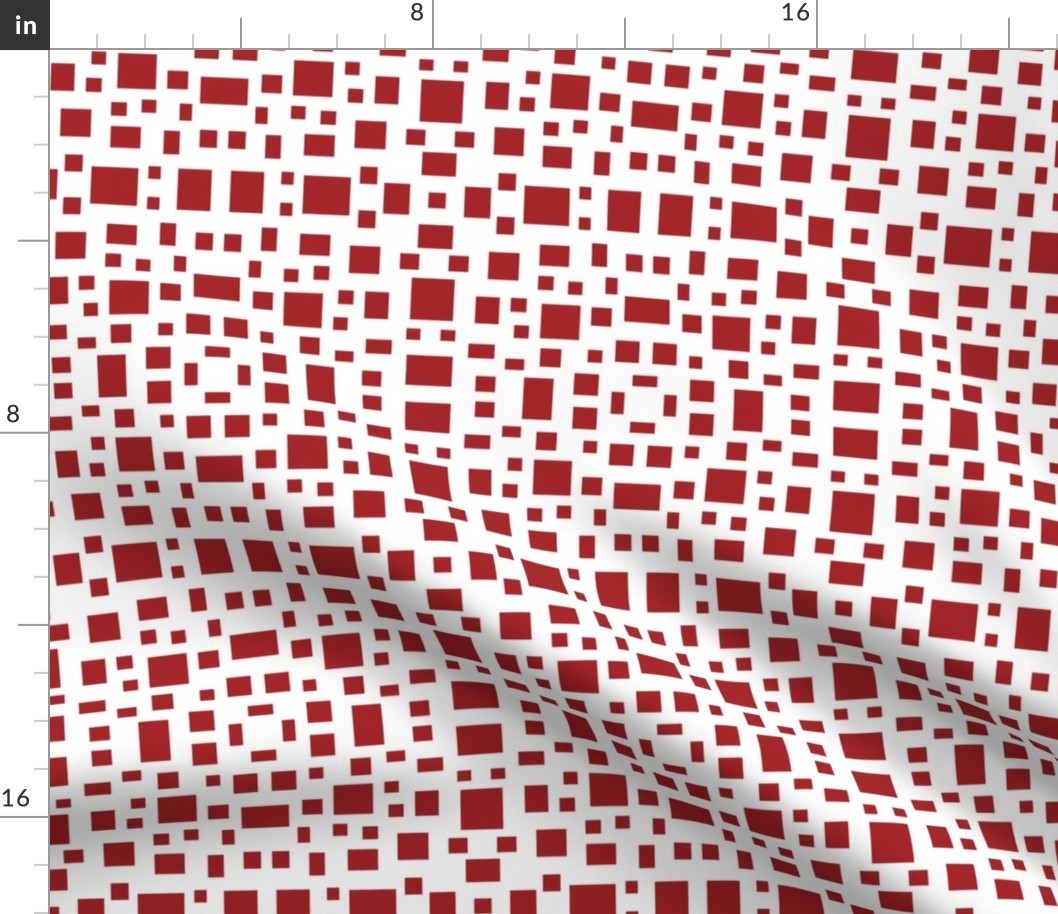 Red tiles on white