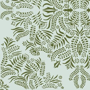 Jungle Damask, Green Soft Green