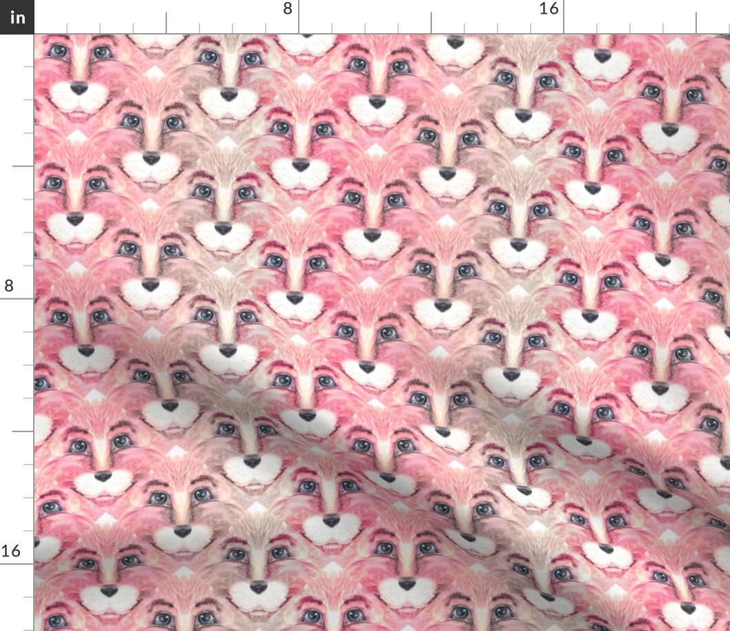 THE BLUE EYED CUTE PINK FELINE LION CAT TRIANGLE FACE 2 CHAOS MARBLED BEIGE TAUPE PINK