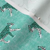 walking tiger aqua (woven)