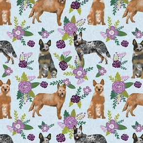 australian cattle dog pet quilt c cheater quilt florals coordinate fabric