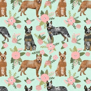 australian cattle dog pet quilt d cheater quilt florals coordinate fabric