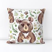 18" Cub and Leaves - White