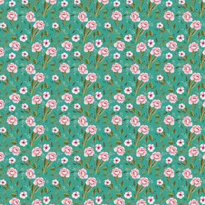 1.5" Strawberry Fields Roses - Muted Teal