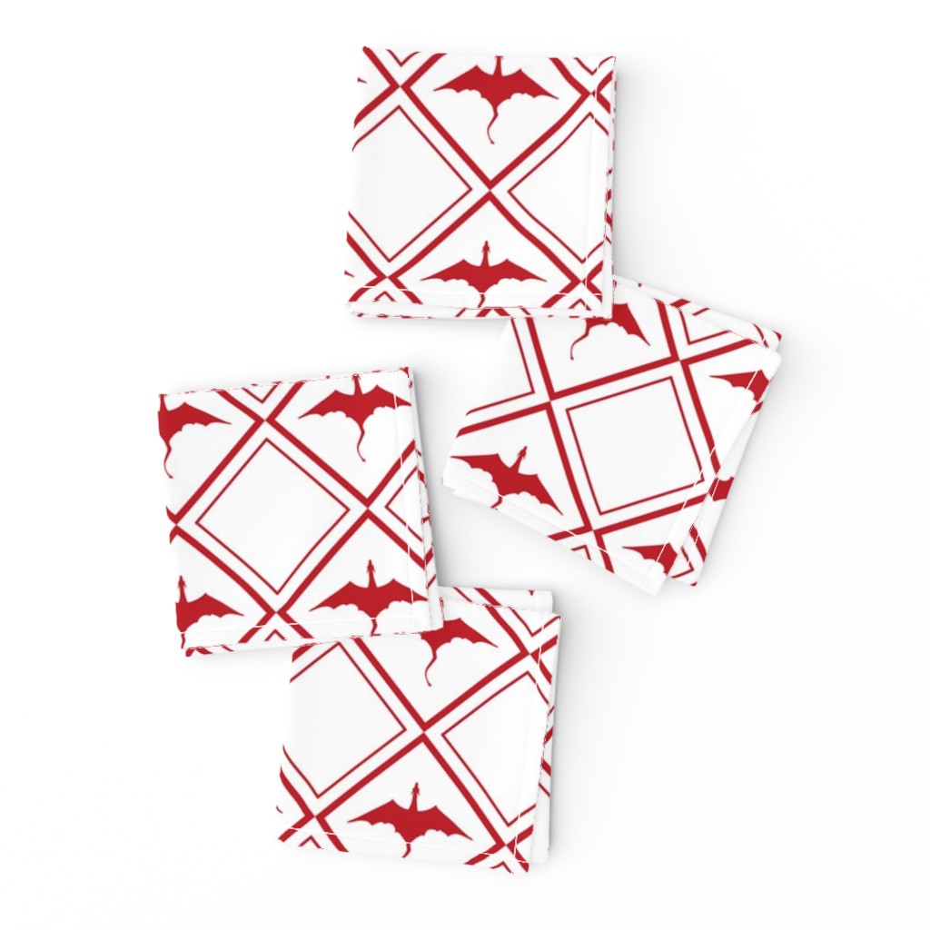 Red Flying Dragons in Symmetrical Diamond Grid