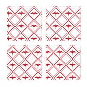 Red Flying Dragons in Symmetrical Diamond Grid