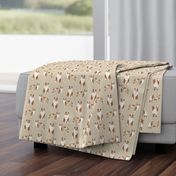 australian shepherd red merle dog fabric simple beige