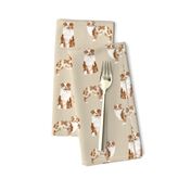 australian shepherd red merle dog fabric simple beige