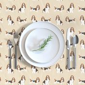 basset hound dog fabric simple beige