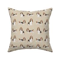 basset hound dog fabric simple beige