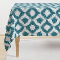 Mosaic Modernism (Floral - Dark Teal Blue)