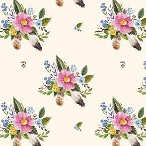 4" Spring Breeze Florals - Ivory