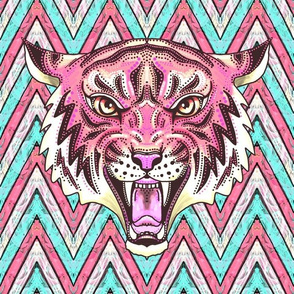 giant pink tiger chevron