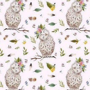 4" Spring Breeze Owl - Blush