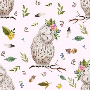 8" Spring Breeze Owl - Blush