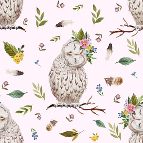 21" Spring Breeze Owl - Blush