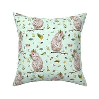 8" Spring Breeze Owl - Minty Green