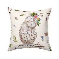 21" Spring Breeze Owl - Ivory