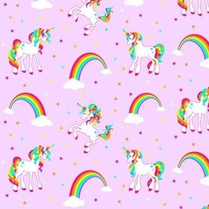 Rainbows and Unicorns in light purple