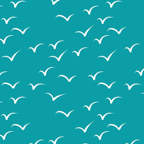 Swirling Seagulls Teal