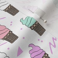 ice cream fabric // 80s 90s rad waffle cone food kawaii design - pastel - smaller