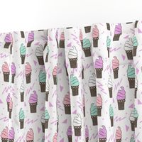 ice cream fabric // 80s 90s rad waffle cone food kawaii design - pastel - smaller