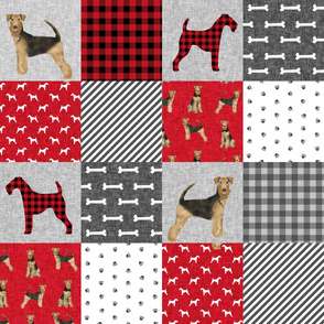 airedale terrier dog breed pet quilt a quilt wholecloth cheater quilt dog fabric