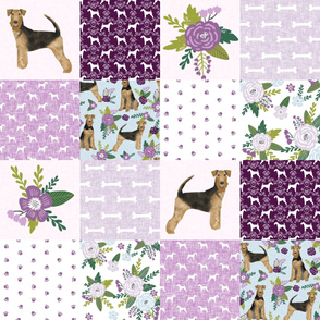 airedale terrier dog breed pet quilt c quilt wholecloth cheater quilt dog fabric