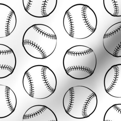 Baseballs Black and White Design