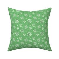 Snowflakes on Mottled Green