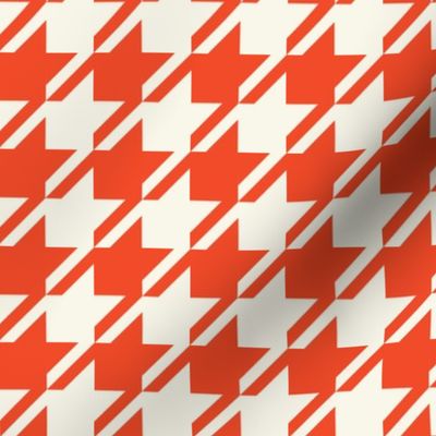 Houndstooth - Red, Ivory