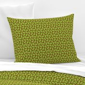 Lime Ovals on Brown, Arts and Crafts Style, 