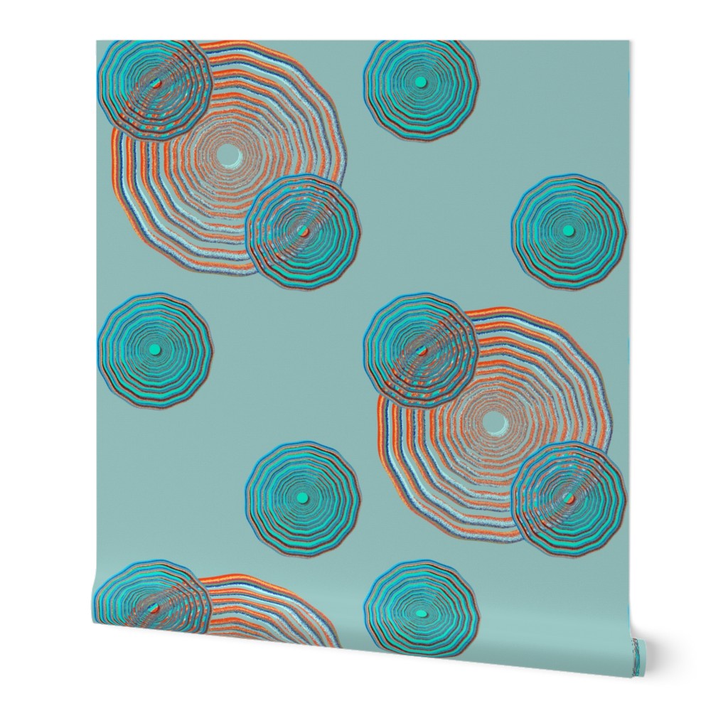 Polka Dot Ripples Blue and Orange