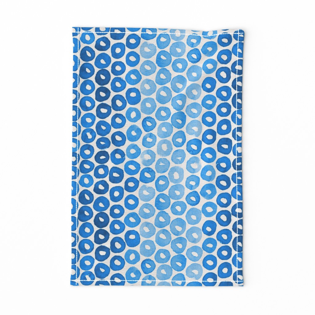 Indigo Watercolor Abstract Geometric Circles // © ZirkusDesign Blue Donut Cheerio Shapes