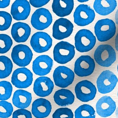 Indigo Watercolor Abstract Geometric Circles // © ZirkusDesign Blue Donut Cheerio Shapes
