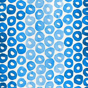 Indigo Watercolor Abstract Geometric Circles // © ZirkusDesign Blue Donut Cheerio Shapes