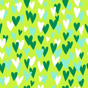Mint & Emerald Overlapping Hearts