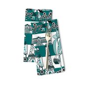 Paris in Teal - Medium Scale