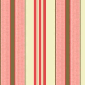 Coral Pink and Nouveau Gold / Vertical Stripes    