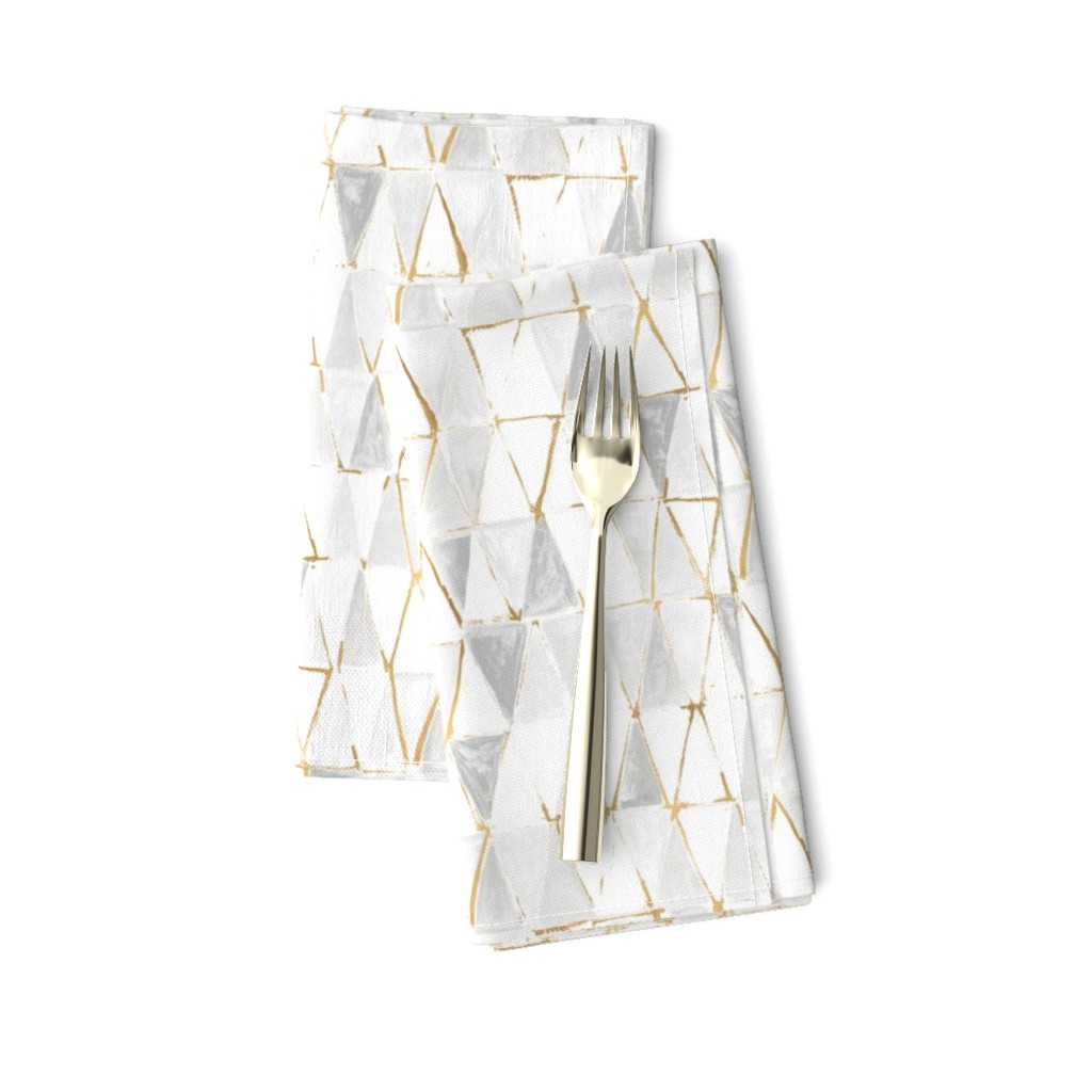 painted triangles - white + gold