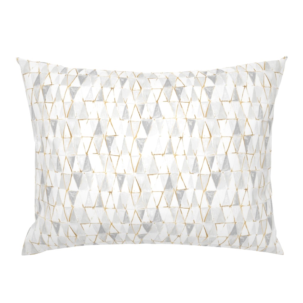 painted triangles - white + gold