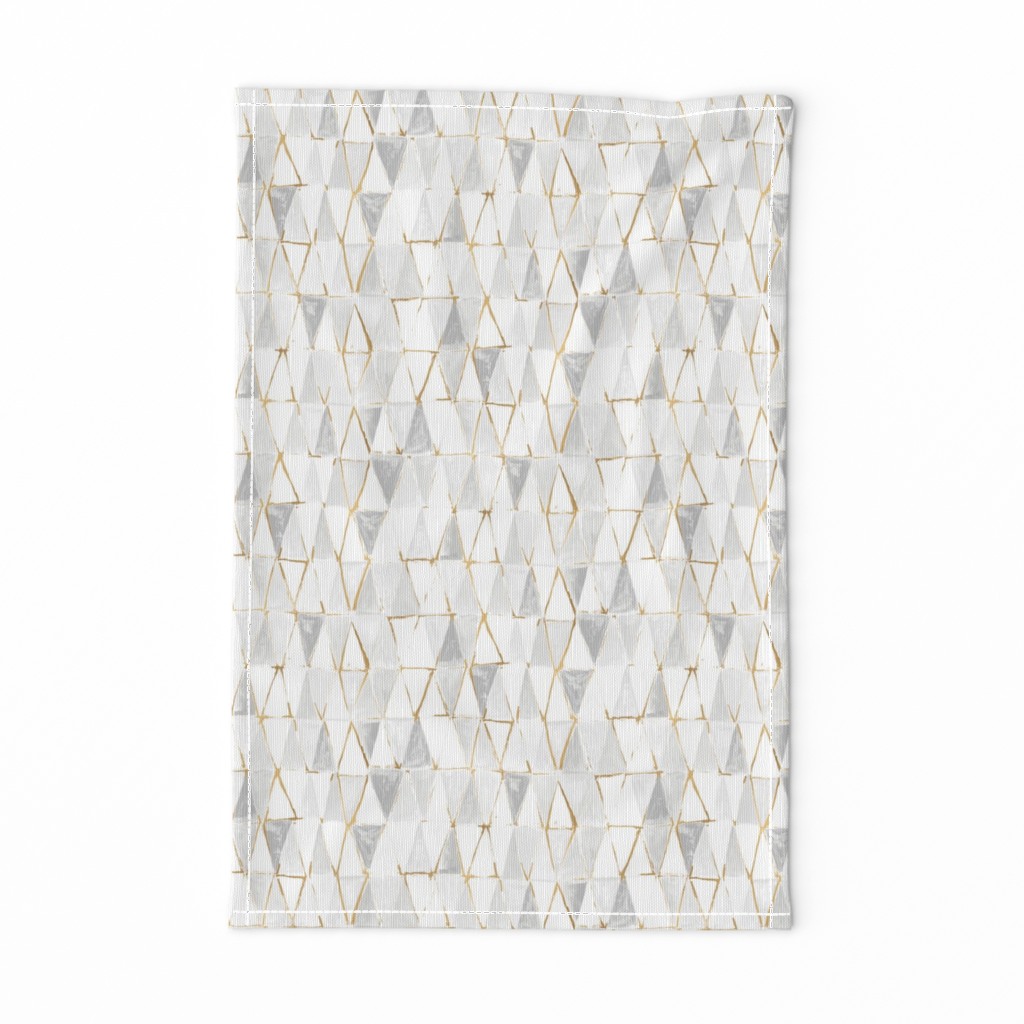 painted triangles - white + gold