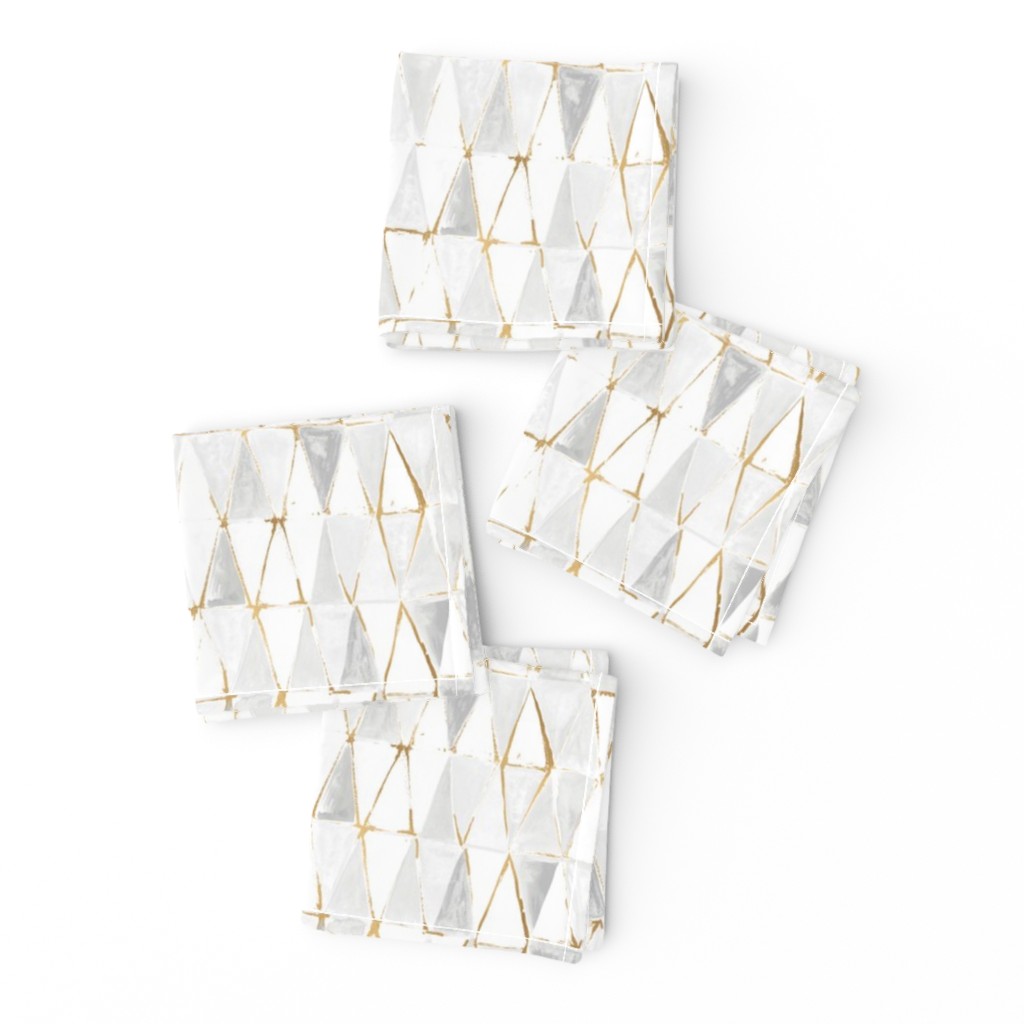 painted triangles - white + gold