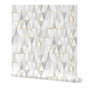 painted triangles - white + gold