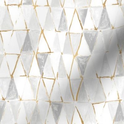 painted triangles - white + gold